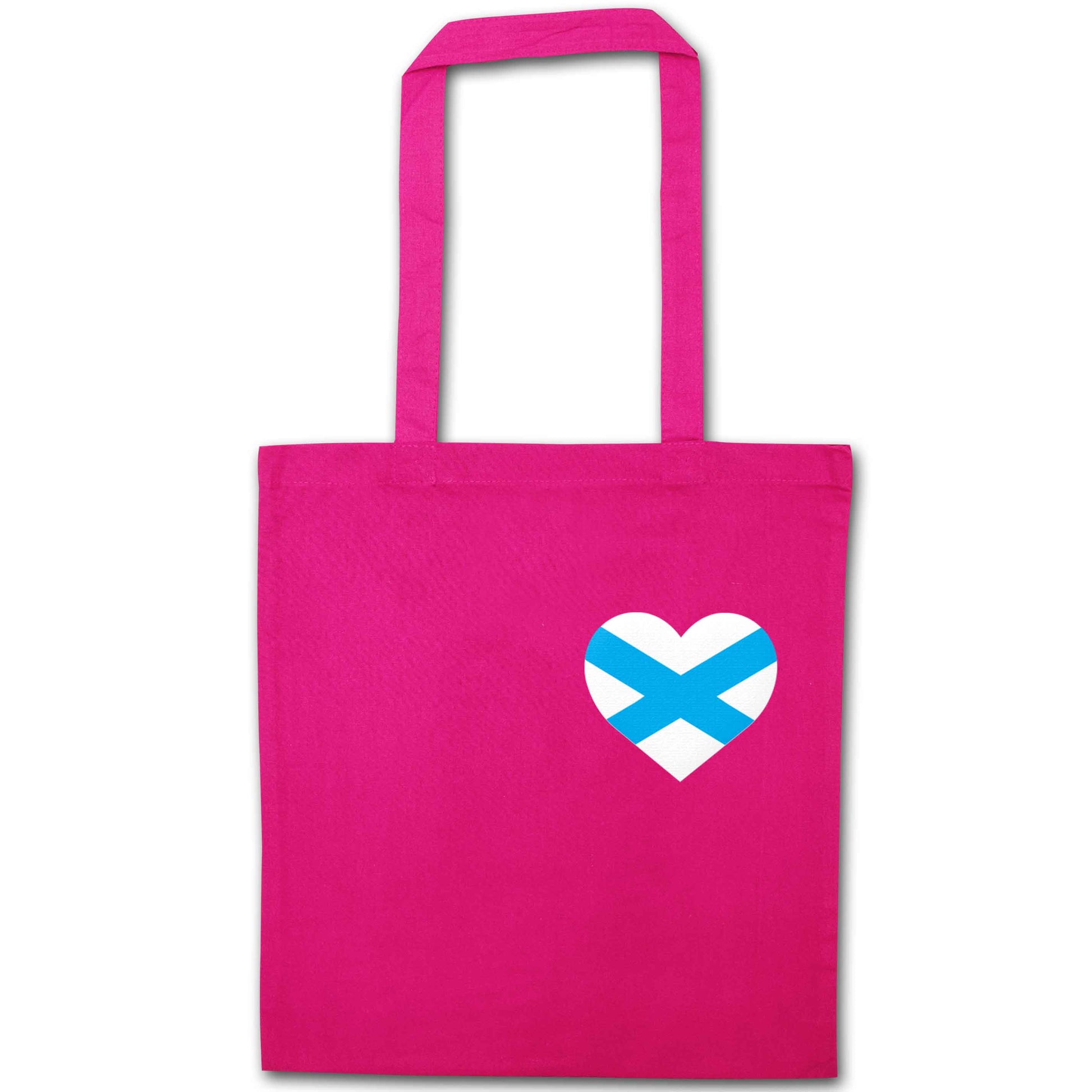 Scottish flag heart - pocket design pink tote bag