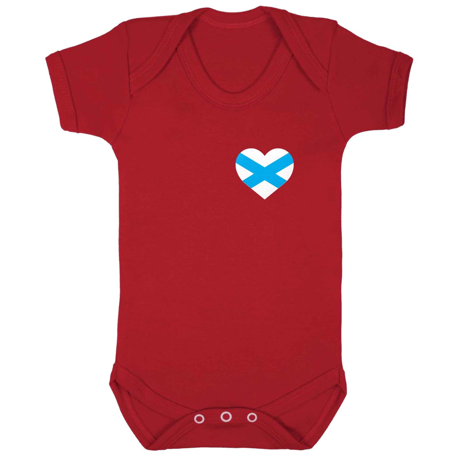 Scottish flag heart - pocket design baby bodysuit red 18-24 months