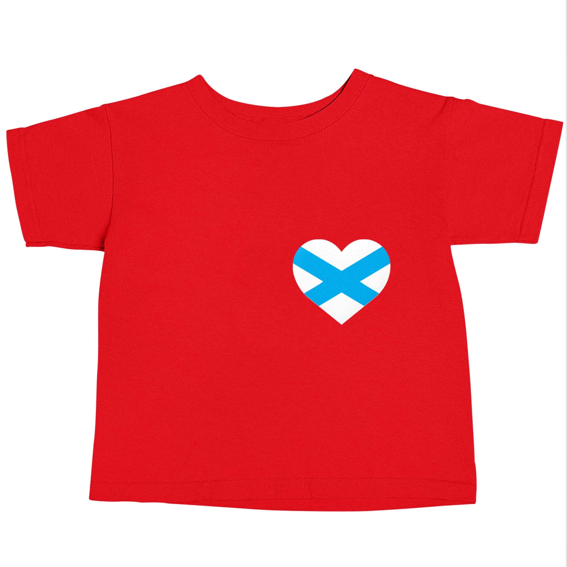 Scottish flag heart - pocket design red baby toddler Tshirt 2 Years