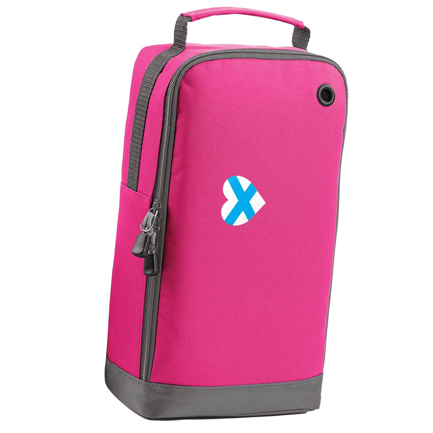 Scottish flag heart - pocket design pink sports shoe bag horizontal print