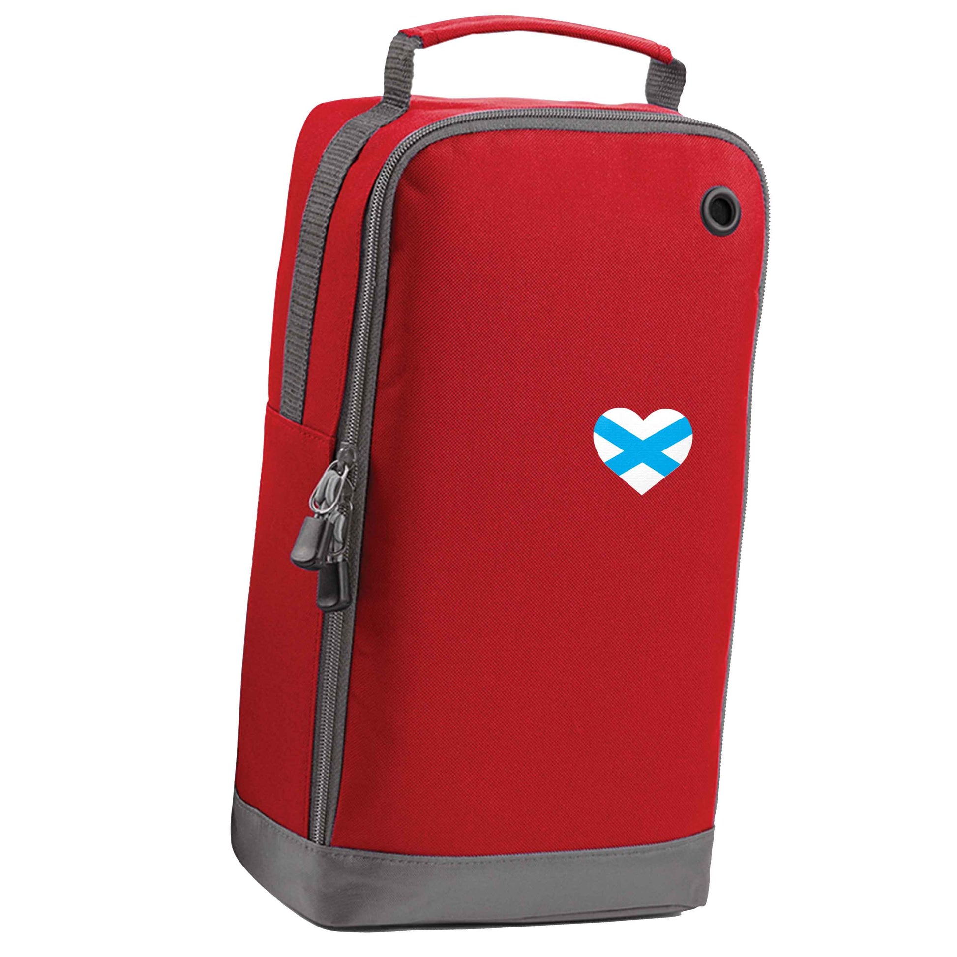 Scottish flag heart - pocket design red sports shoe bag horizontal print