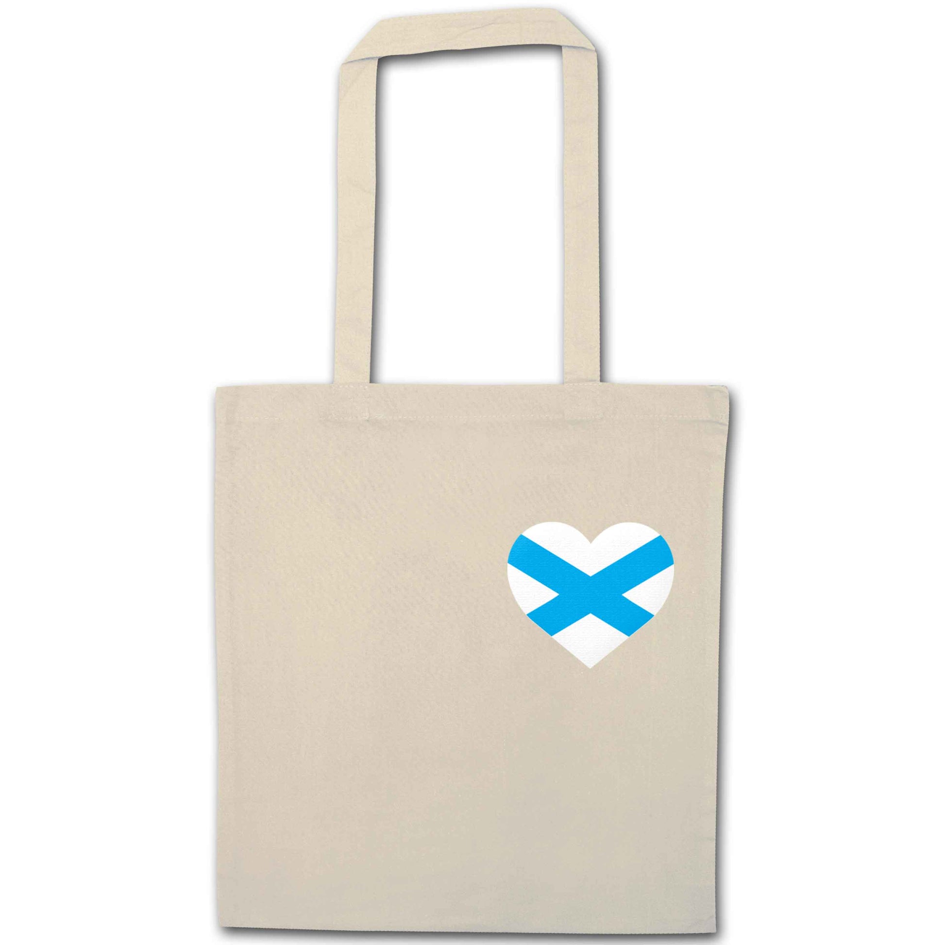 Scottish flag heart - pocket design natural tote bag