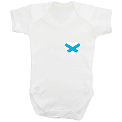 Scottish flag heart - pocket design baby bodysuit white 18-24 months