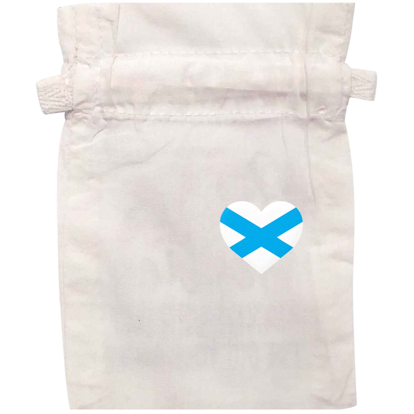 Scottish flag heart - pocket design | XS - L | Pouch / Drawstring bag / Sack | Organic Cotton | Bulk discounts available!