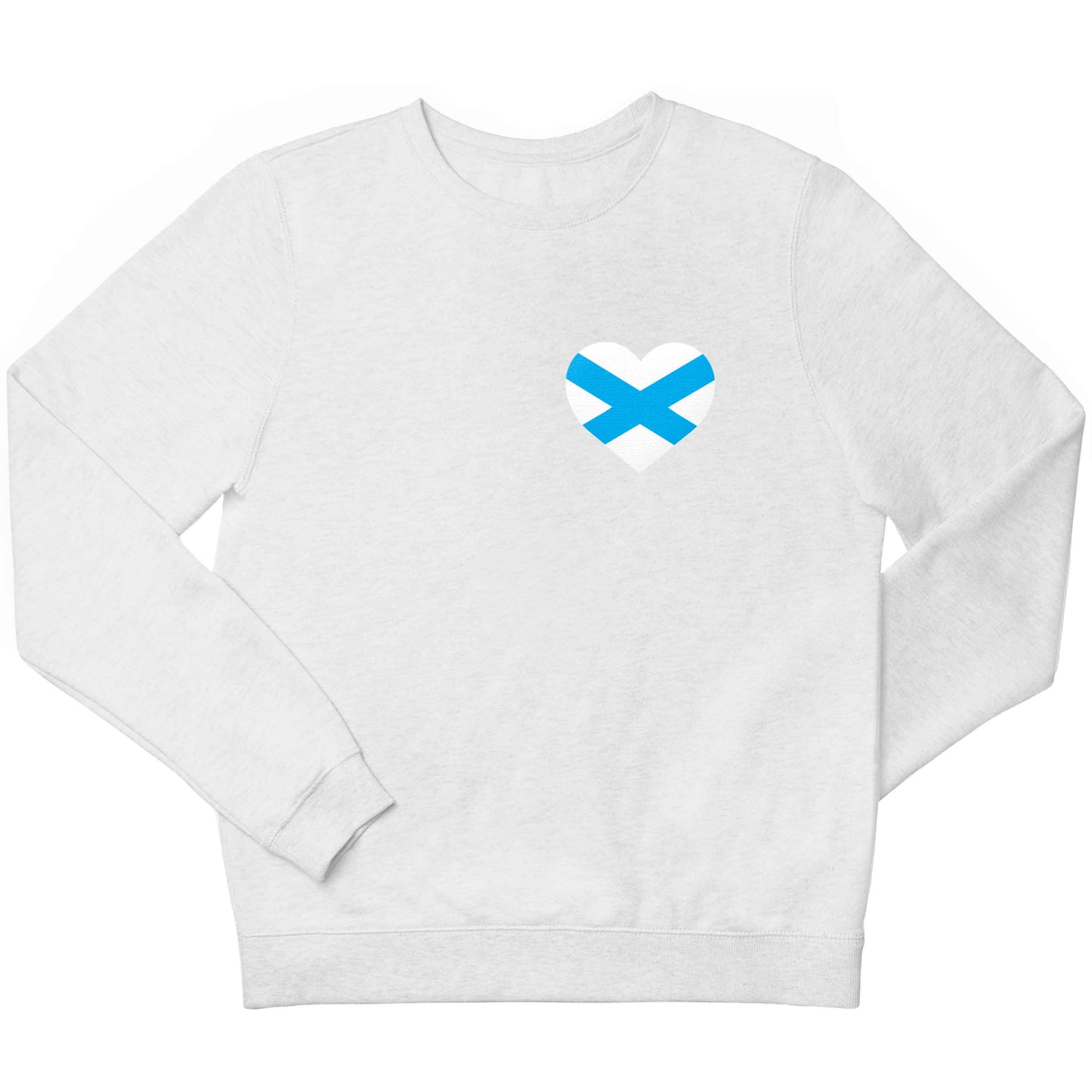 Scottish flag heart - pocket design children's white sweater 12-13 Years