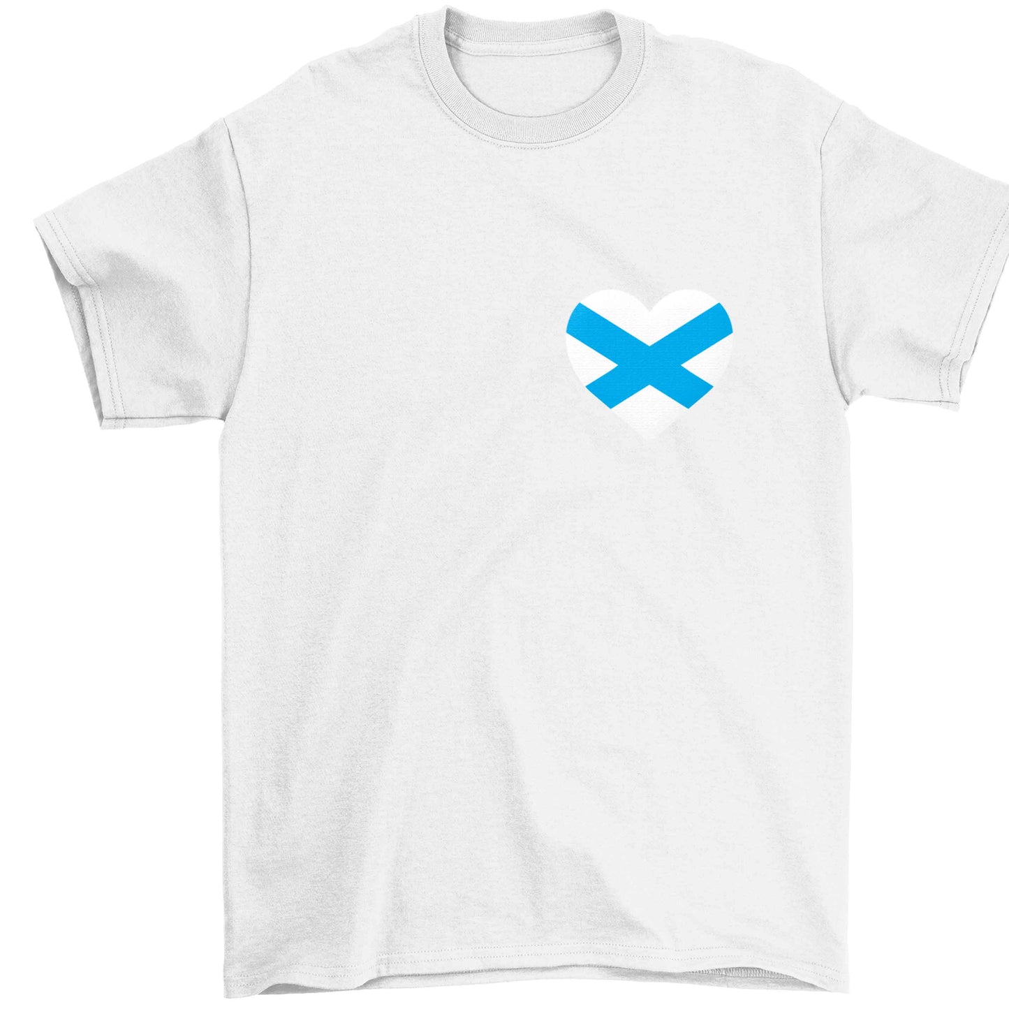 Scottish flag heart - pocket design Children's white Tshirt 12-13 Years