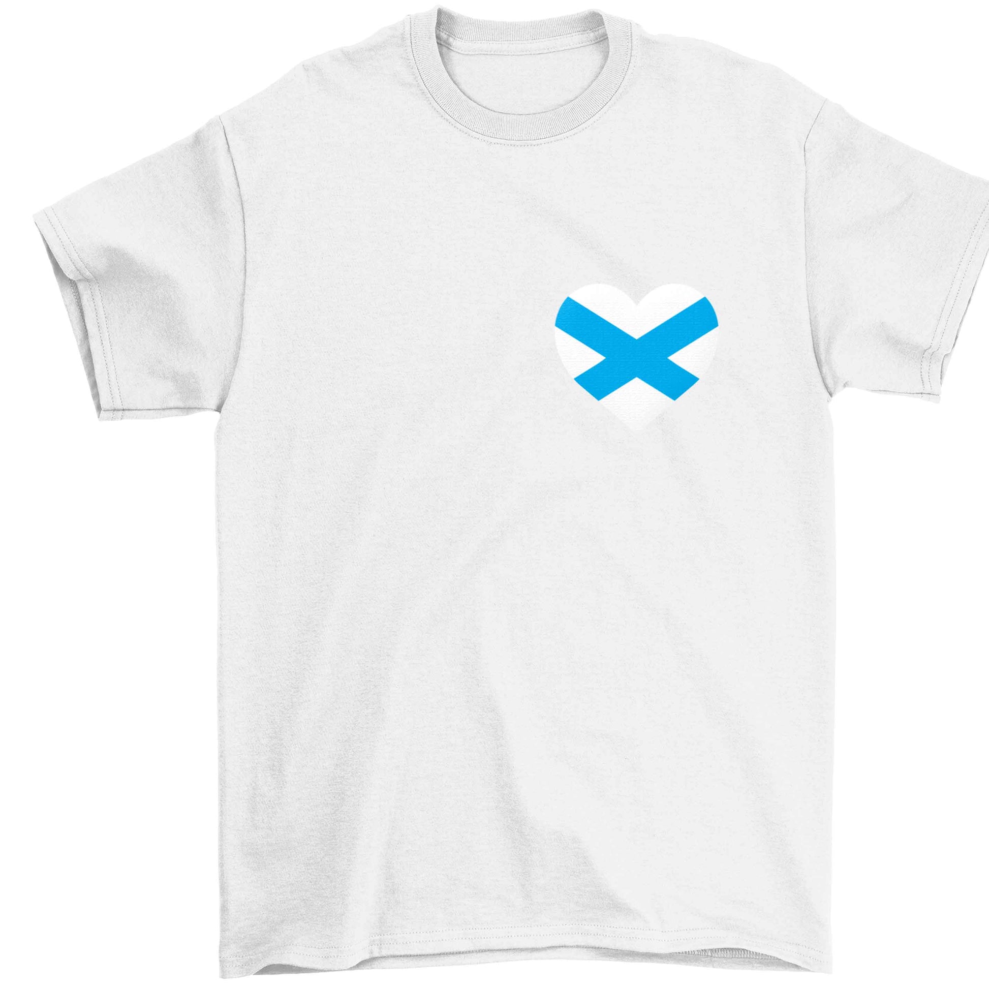 Scottish flag heart - pocket design Children's white Tshirt 12-13 Years