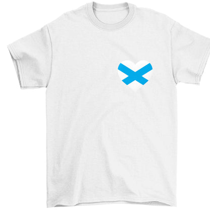 Scottish flag heart - pocket design Children's white Tshirt 12-13 Years