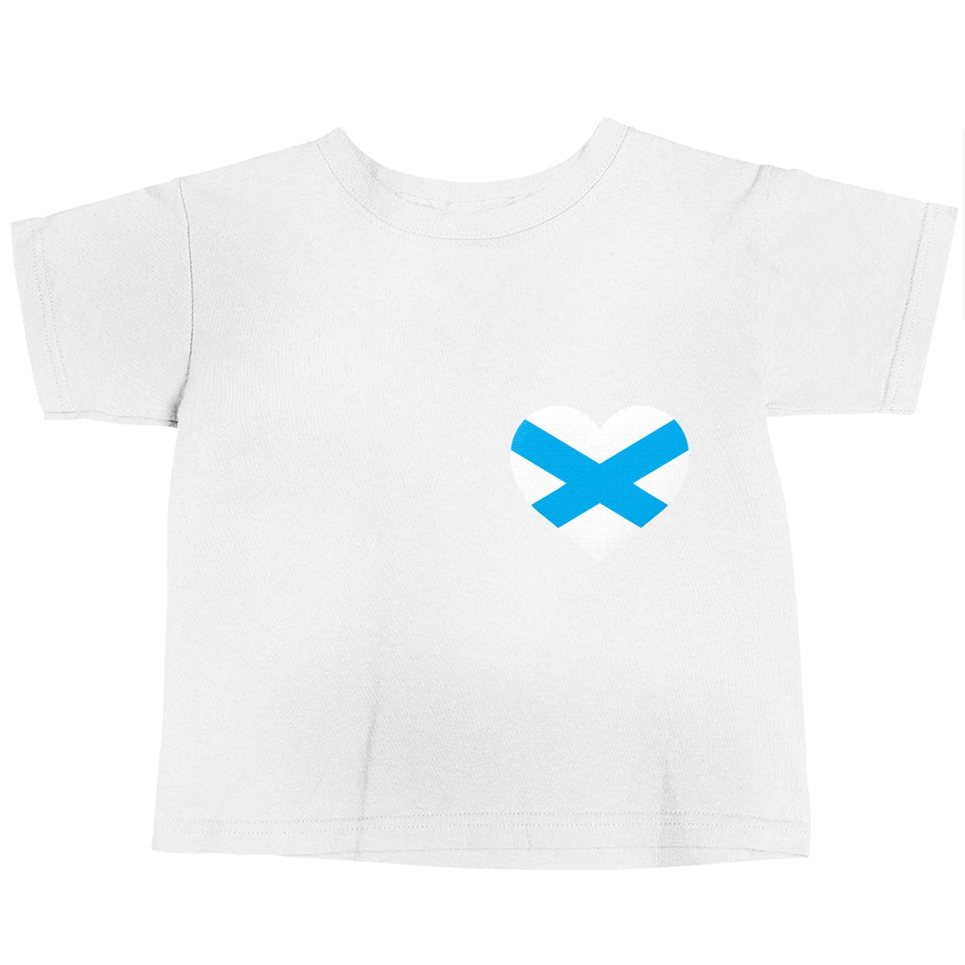 Scottish flag heart - pocket design white baby toddler Tshirt 2 Years