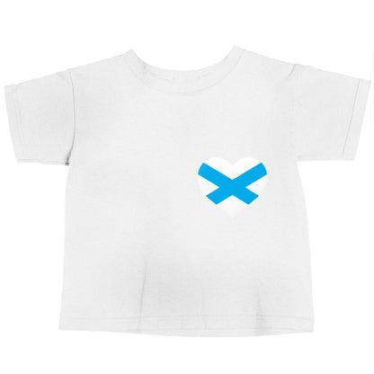 Scottish flag heart - pocket design white baby toddler Tshirt 2 Years