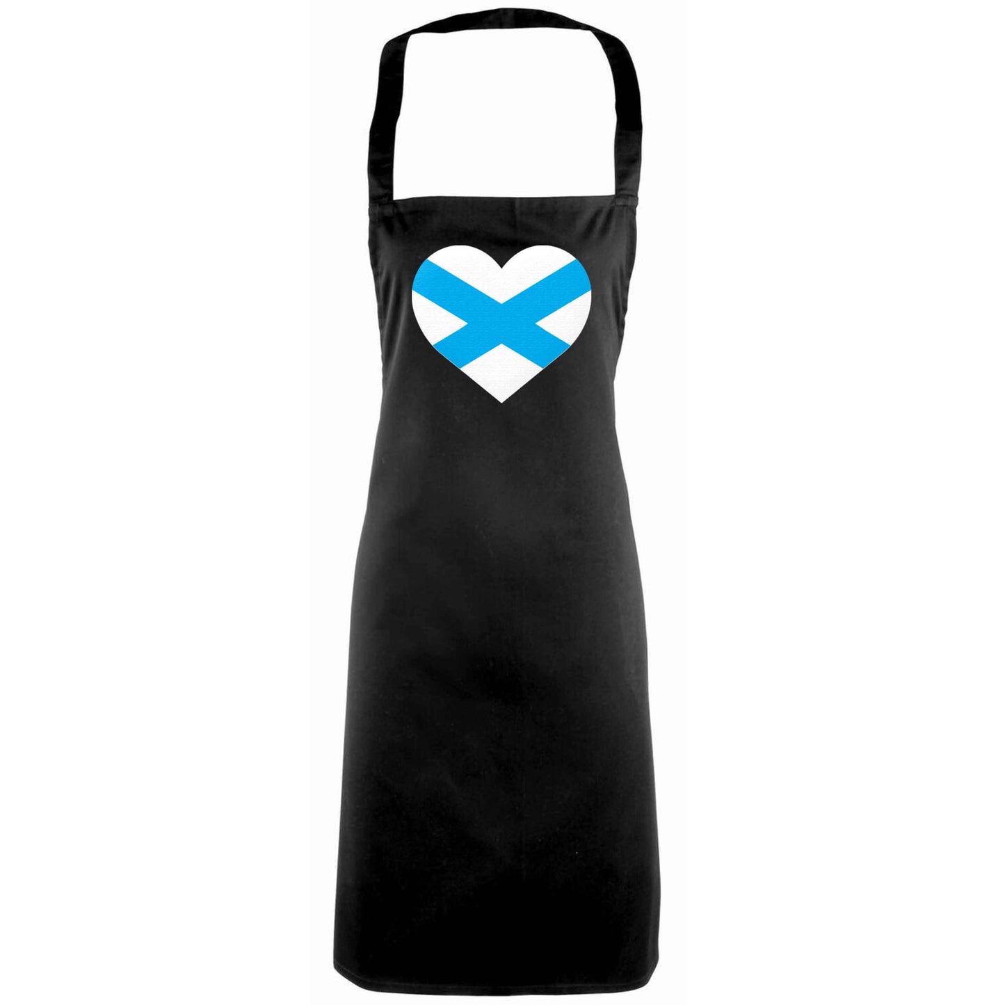 Scottish Saltire heart flag adults black apron