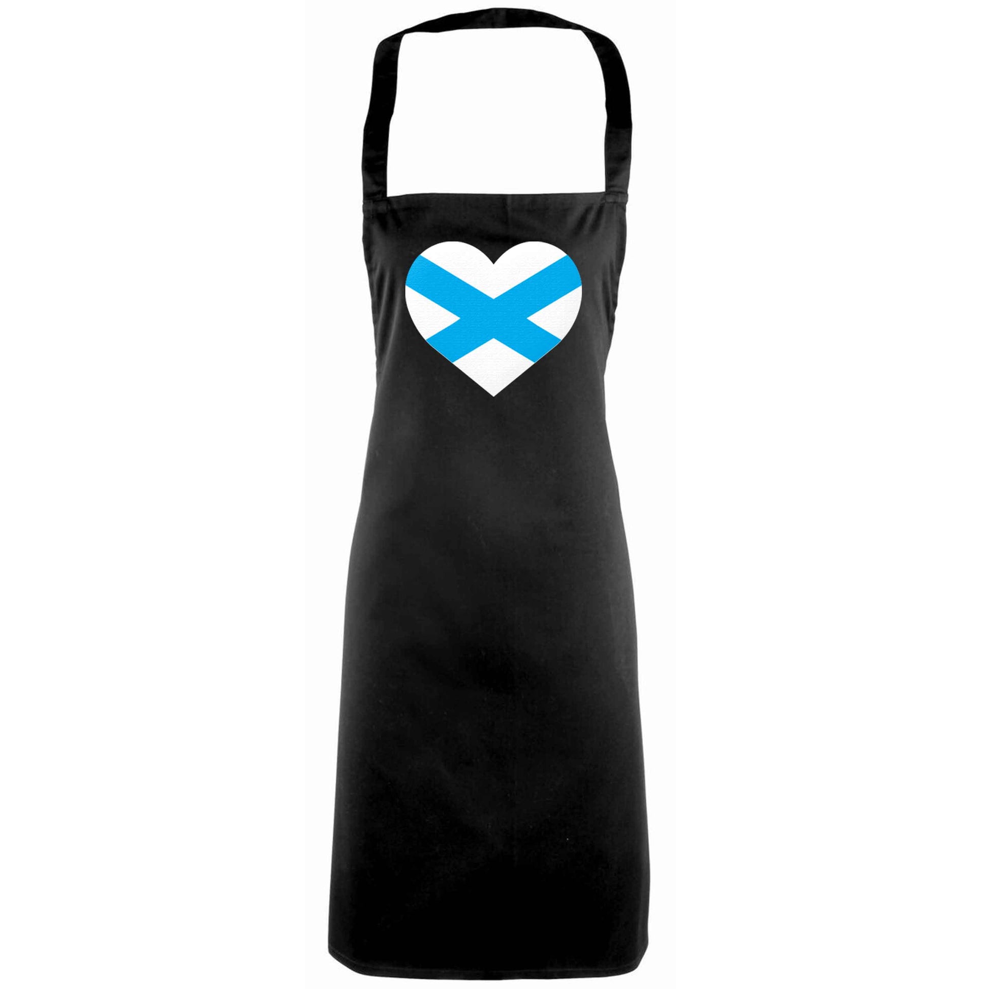 Scottish Saltire heart flag adults black apron