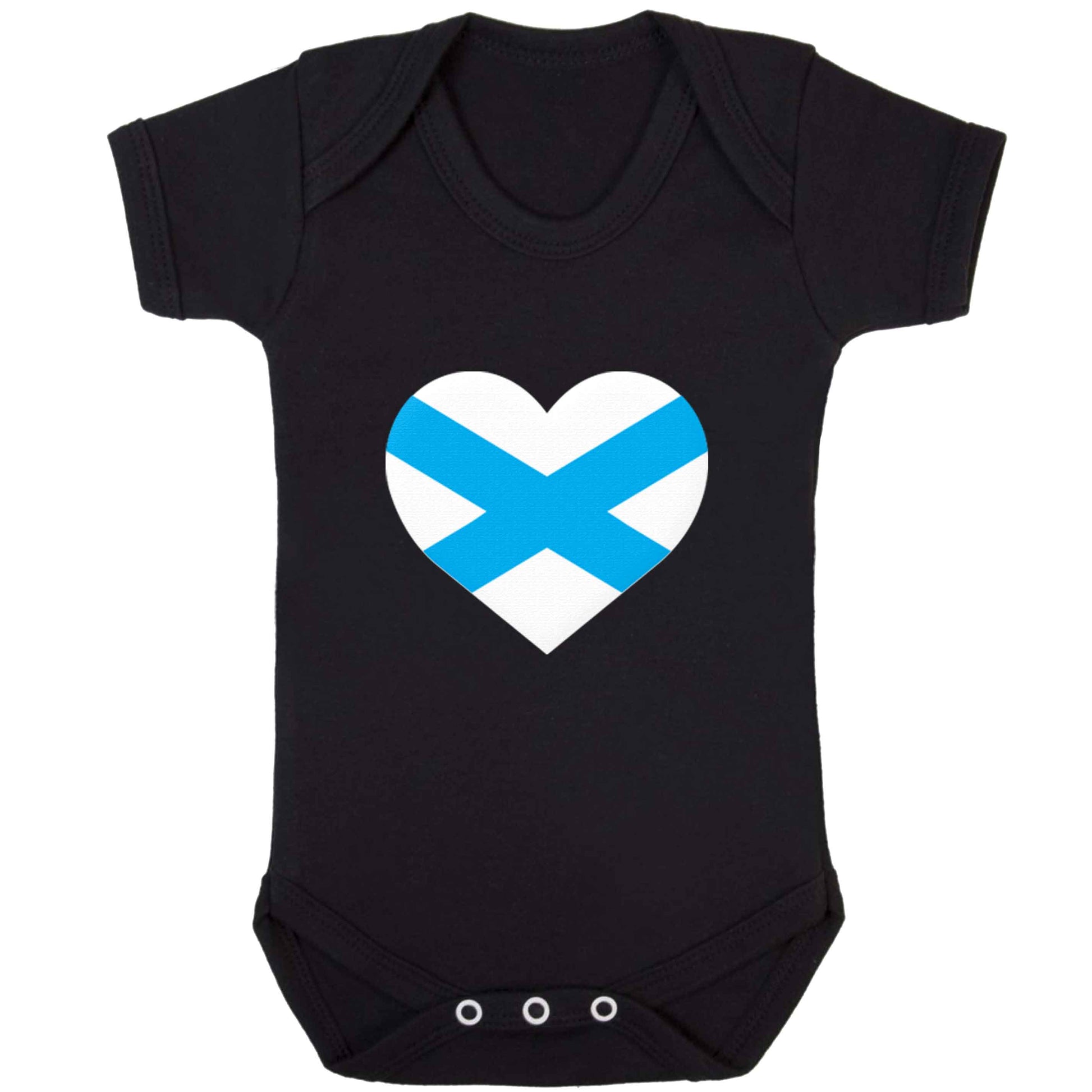 Scottish Saltire heart flag baby bodysuit black 18-24 months