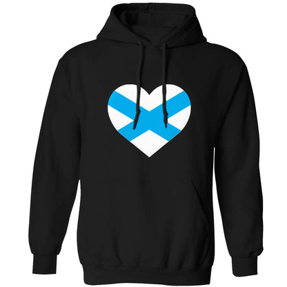 Scottish Saltire heart flag adults unisex black hoodie 2XL