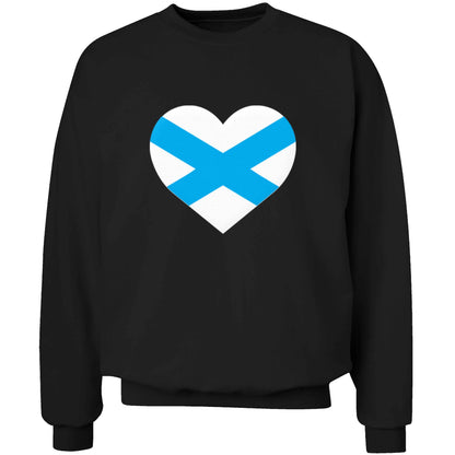 Scottish Saltire heart flag adult's unisex black sweater 2XL