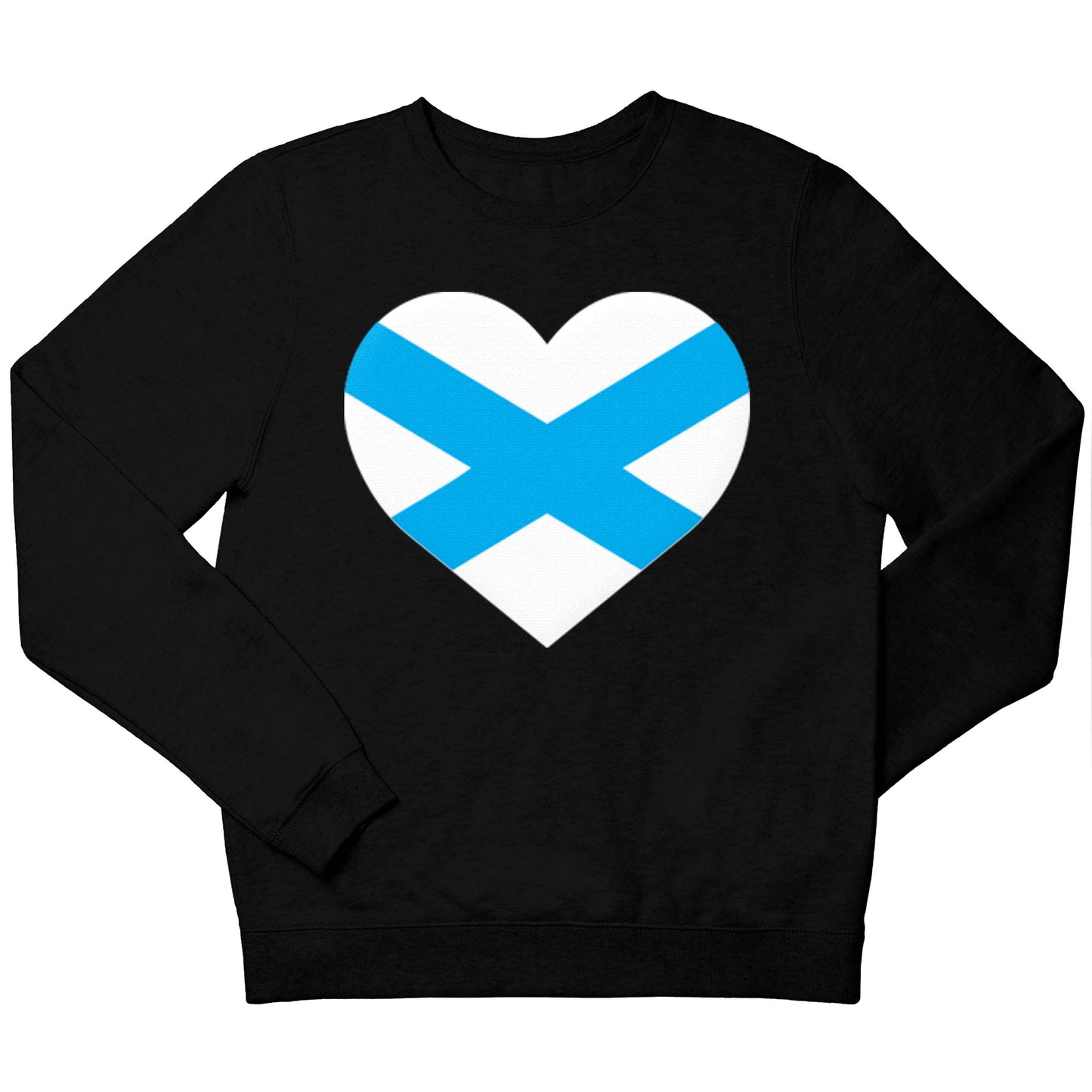 Scottish Saltire heart flag children's black sweater 12-13 Years
