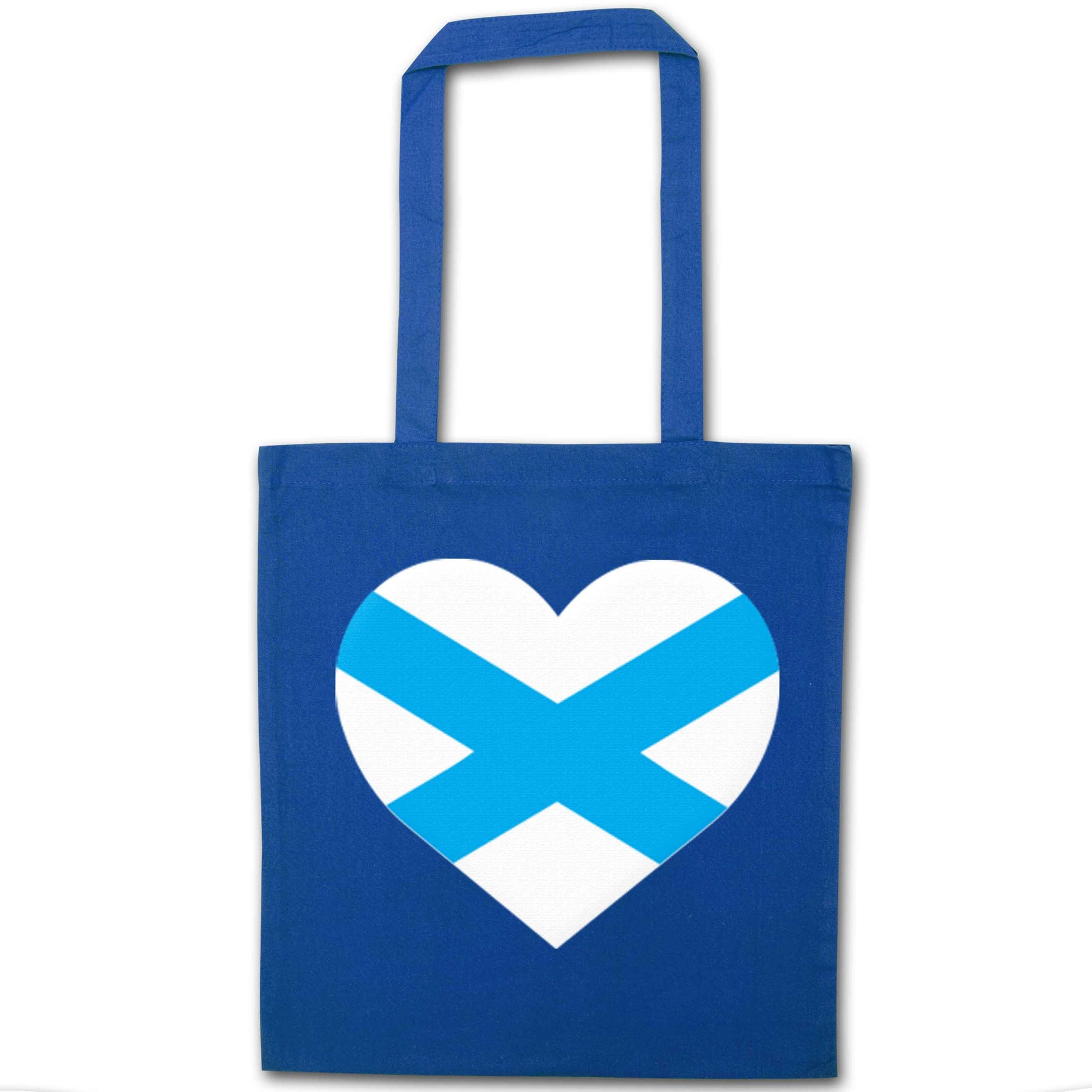 Scottish Saltire heart flag blue tote bag
