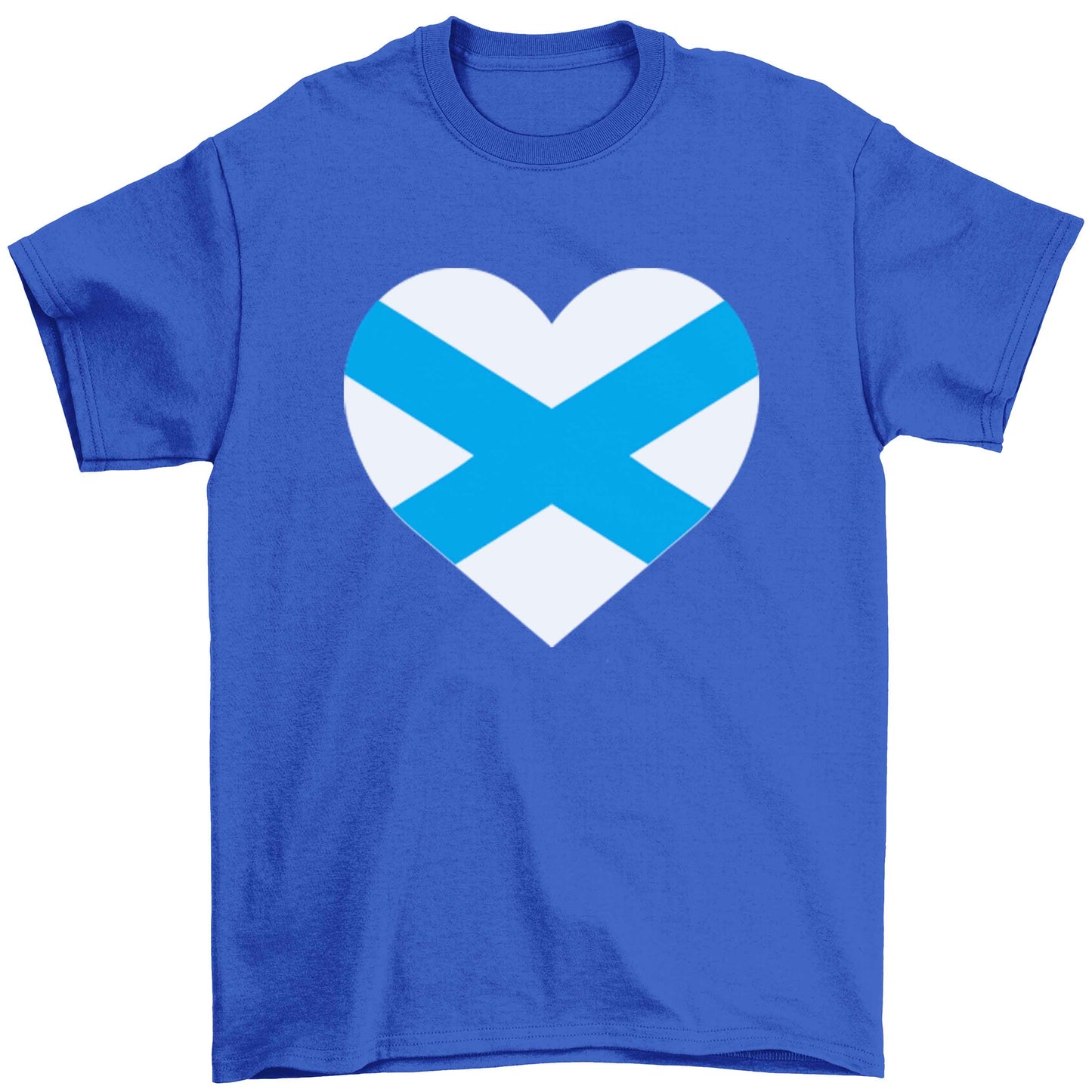 Scottish Saltire heart flag Children's blue Tshirt 12-13 Years
