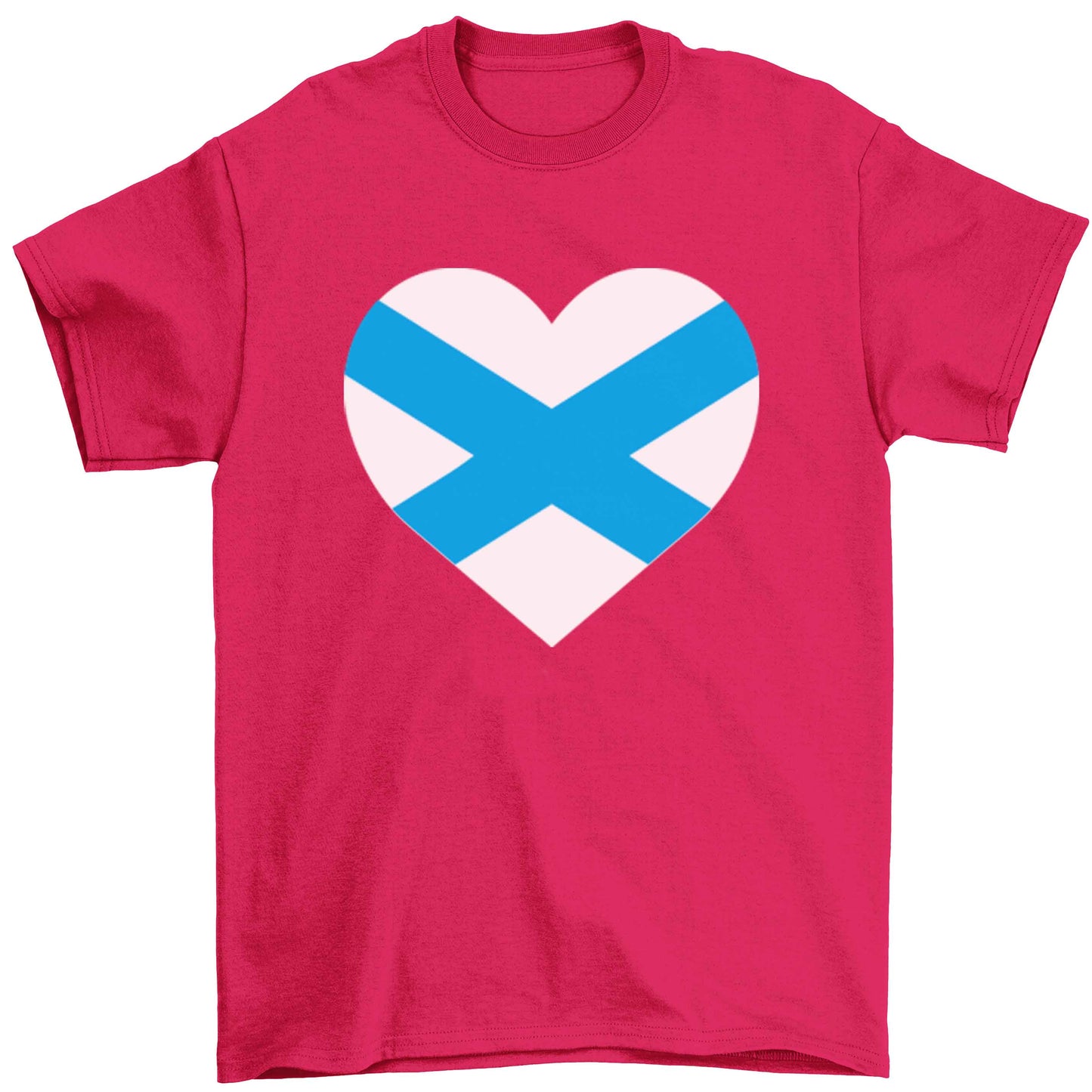 Scottish Saltire heart flag Children's pink Tshirt 12-13 Years