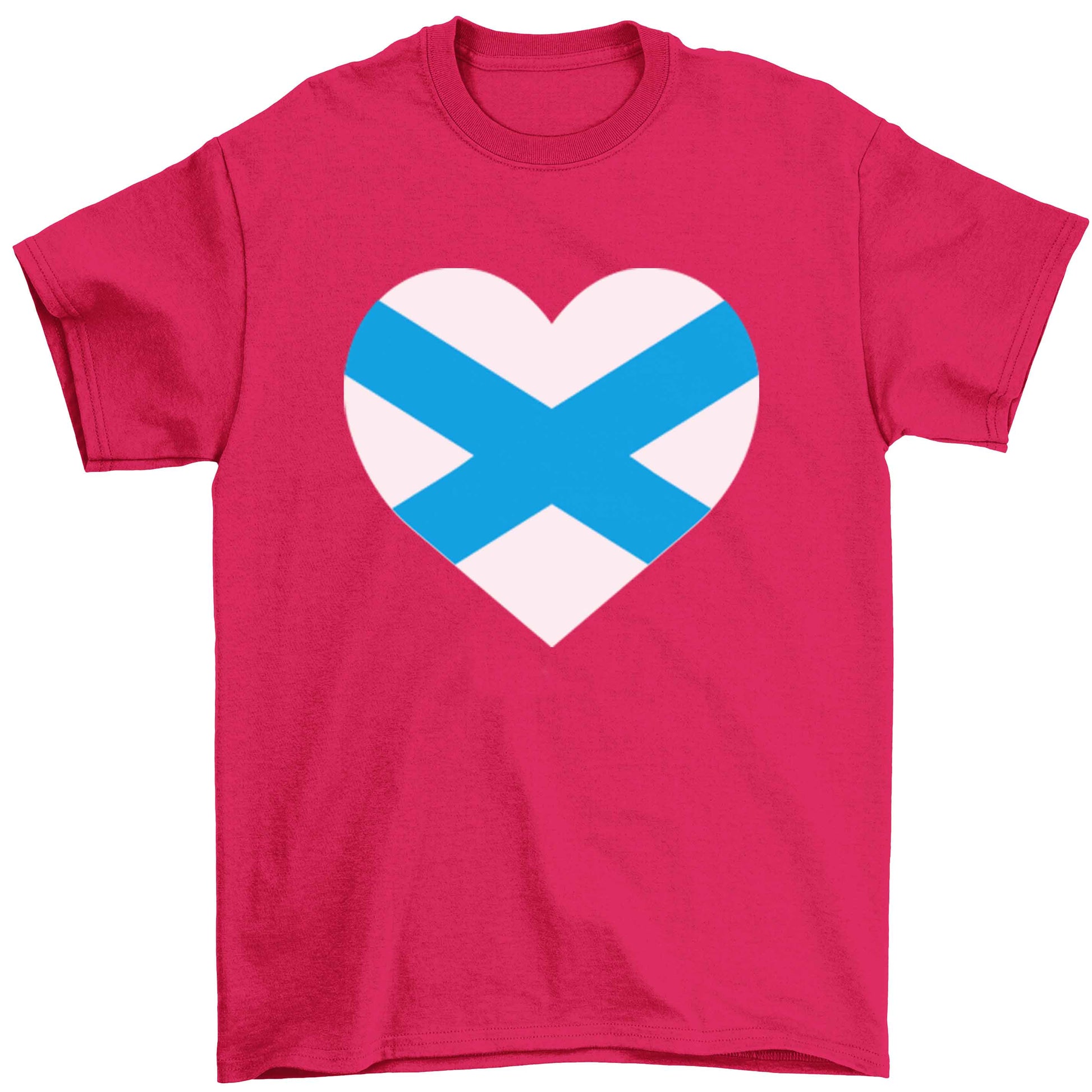 Scottish Saltire heart flag Children's pink Tshirt 12-13 Years