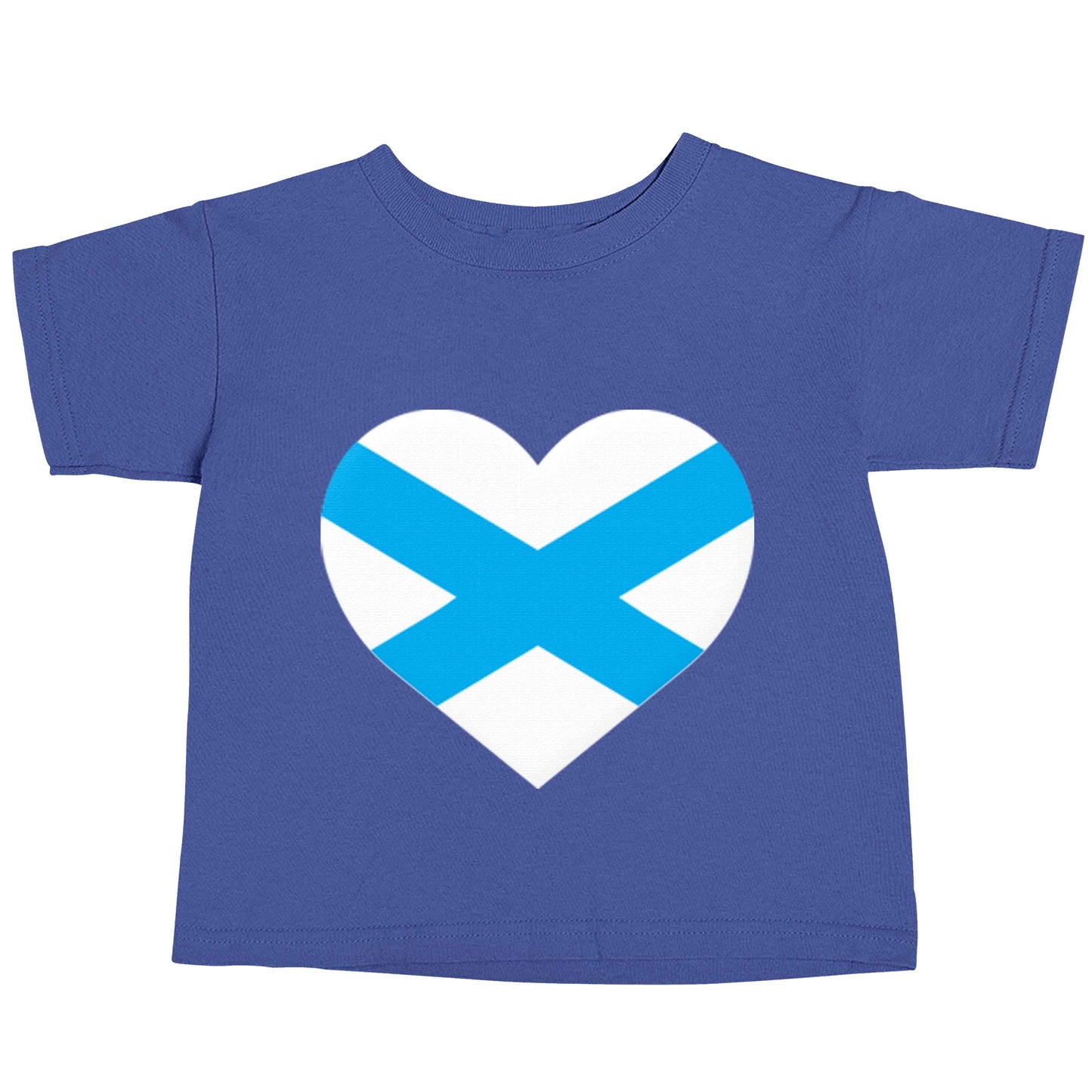 Scottish Saltire heart flag blue baby toddler Tshirt 2 Years