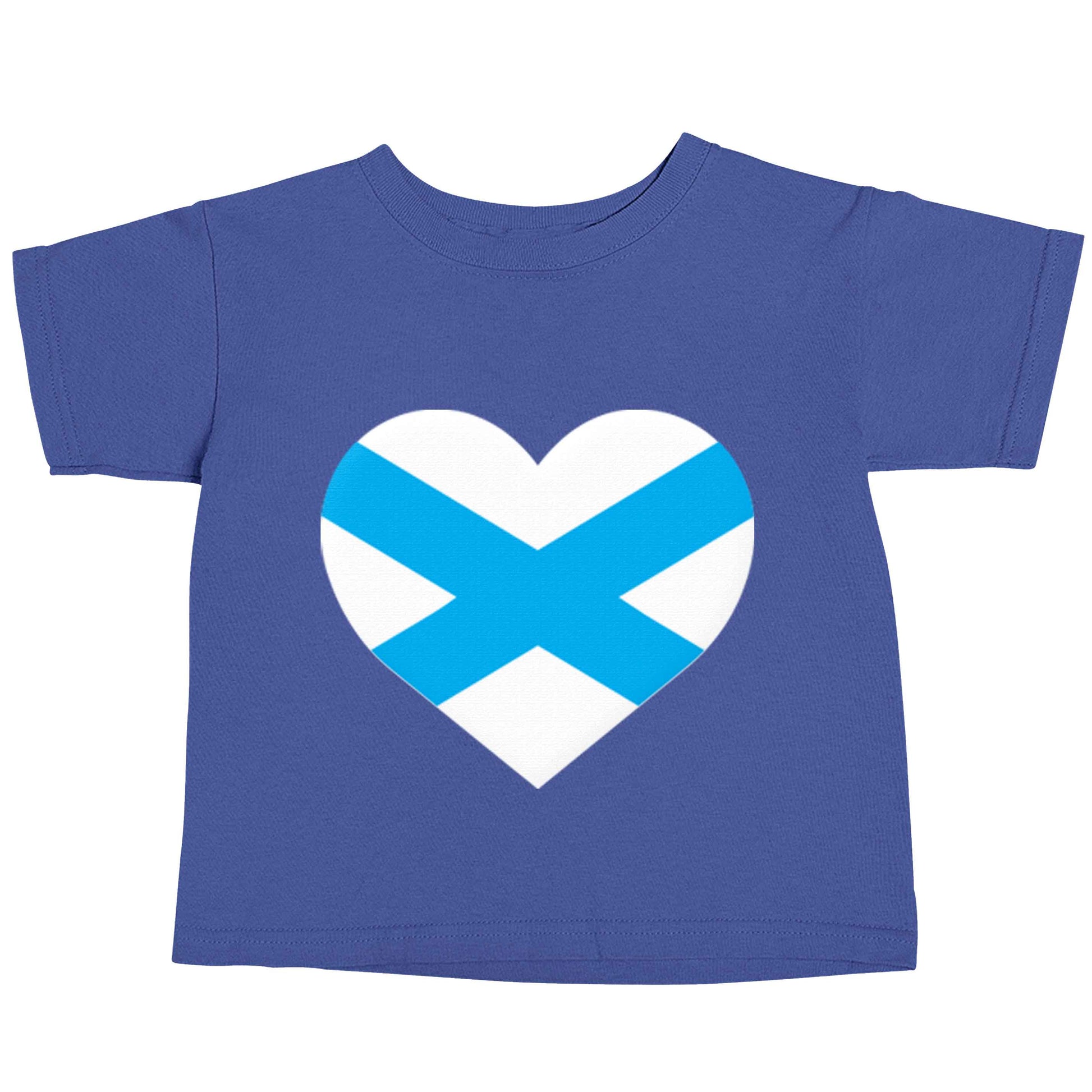 Scottish Saltire heart flag blue baby toddler Tshirt 2 Years