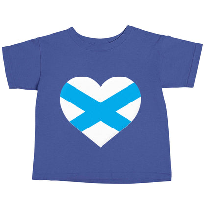 Scottish Saltire heart flag blue baby toddler Tshirt 2 Years