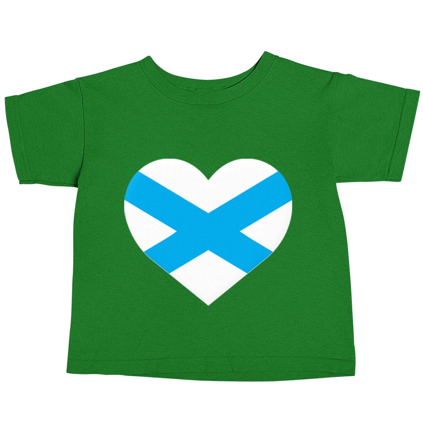 Scottish Saltire heart flag green baby toddler Tshirt 2 Years