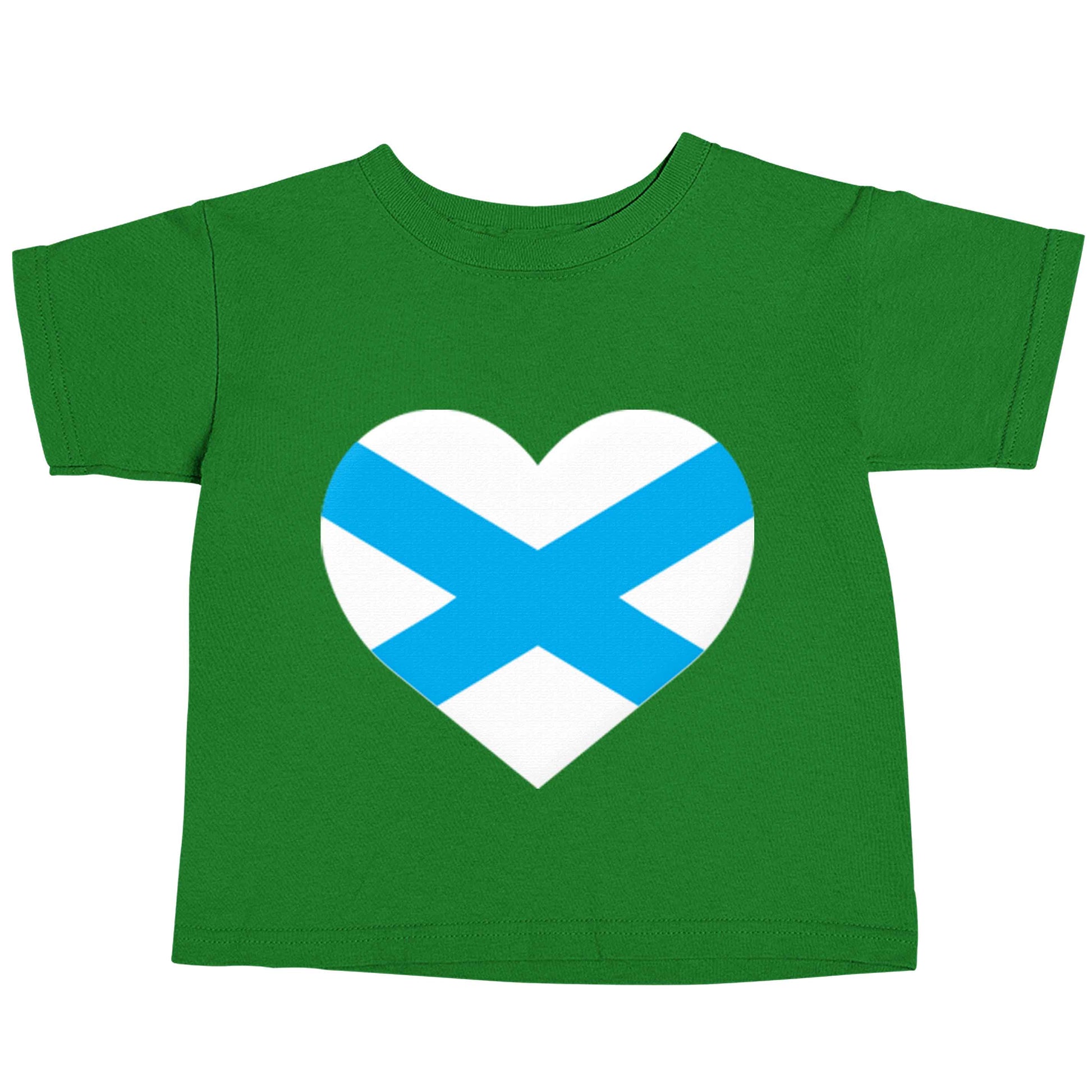Scottish Saltire heart flag green baby toddler Tshirt 2 Years