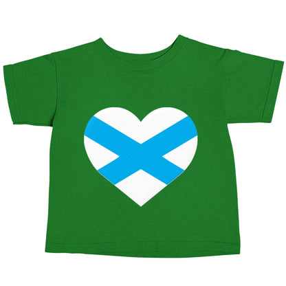 Scottish Saltire heart flag green baby toddler Tshirt 2 Years