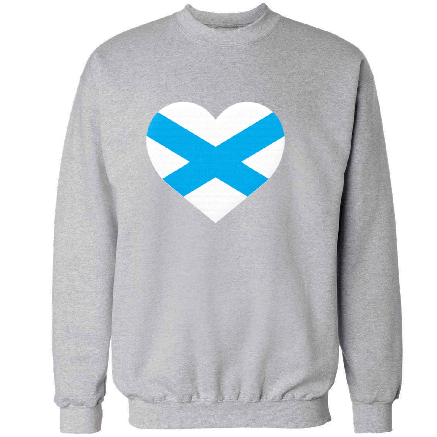Scottish Saltire heart flag adult's unisex grey sweater 2XL