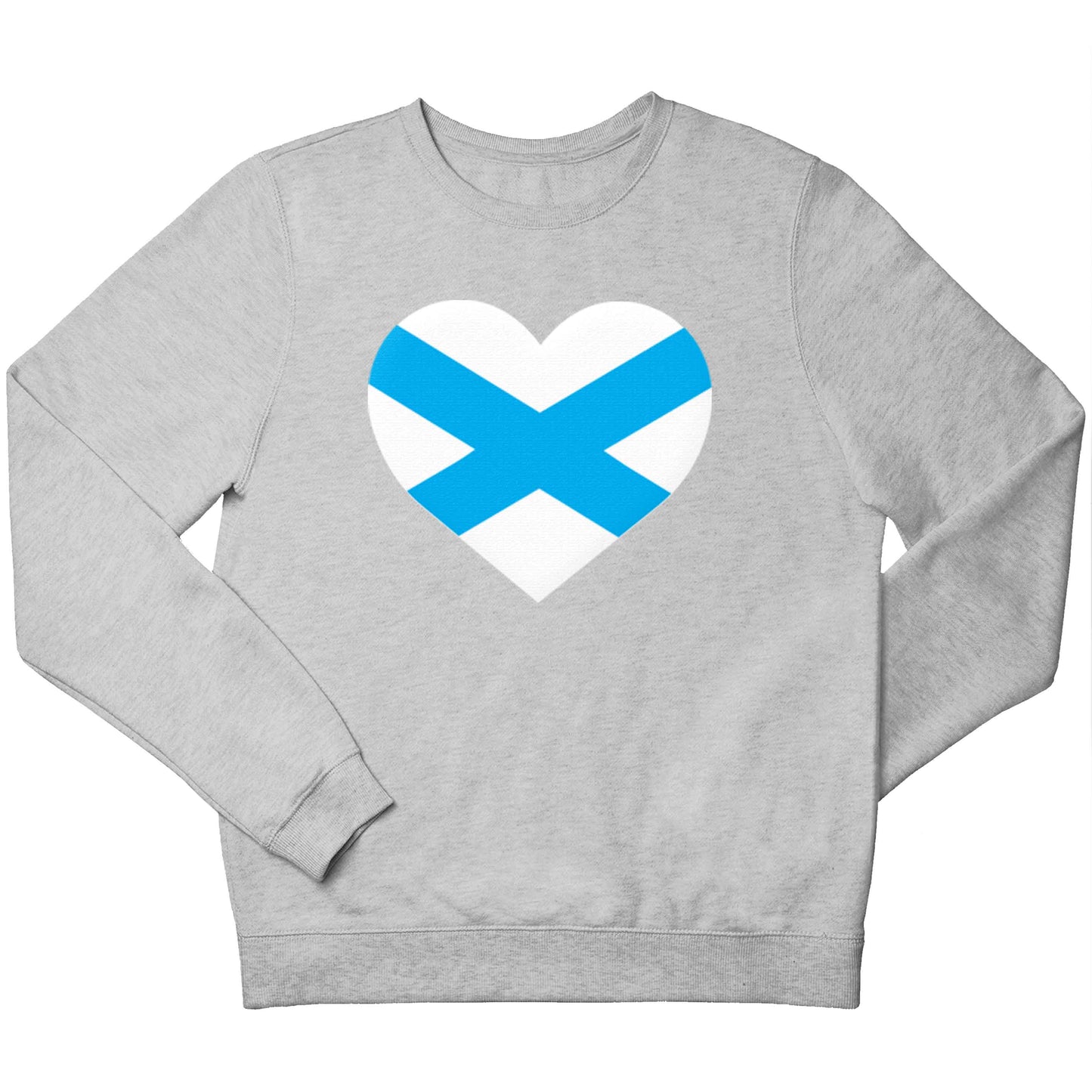 Scottish Saltire heart flag children's grey sweater 12-13 Years