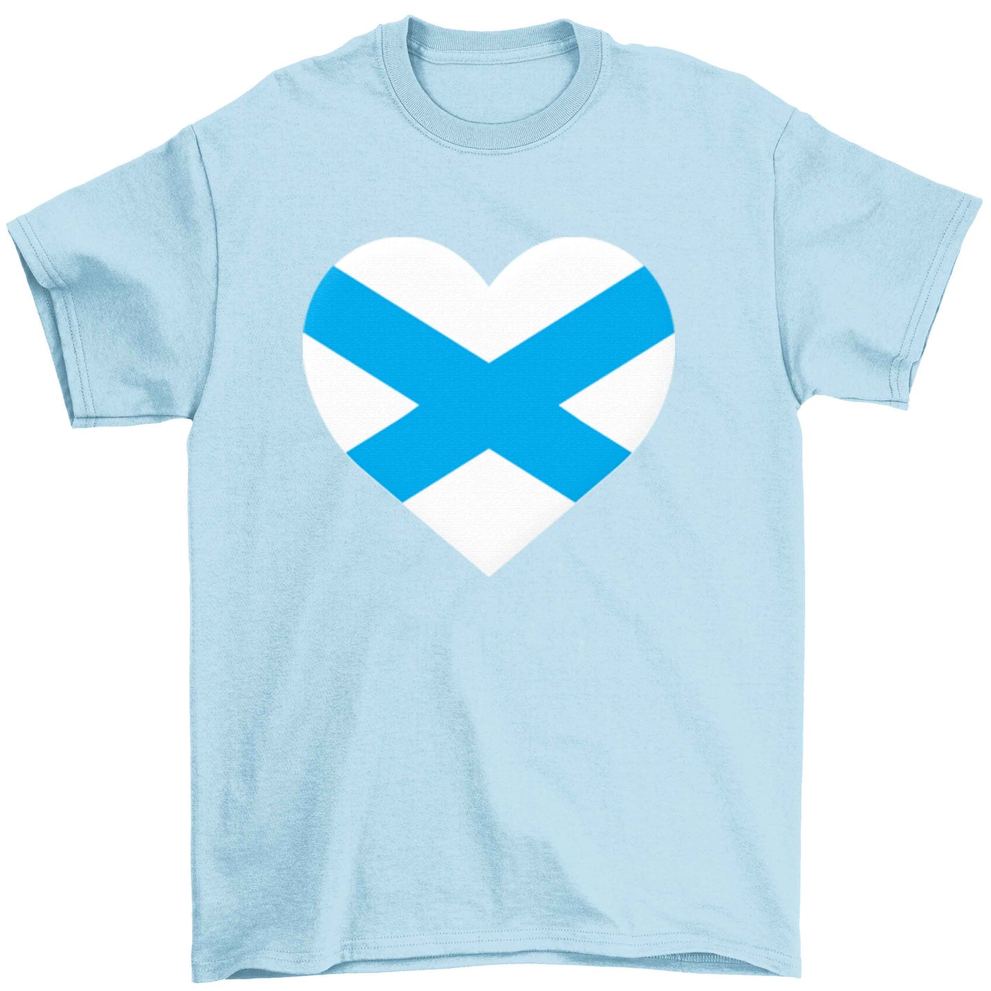Scottish Saltire heart flag Children's light blue Tshirt 12-13 Years