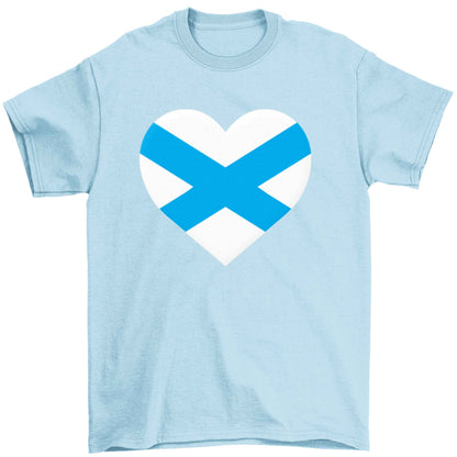 Scottish Saltire heart flag Children's light blue Tshirt 12-13 Years