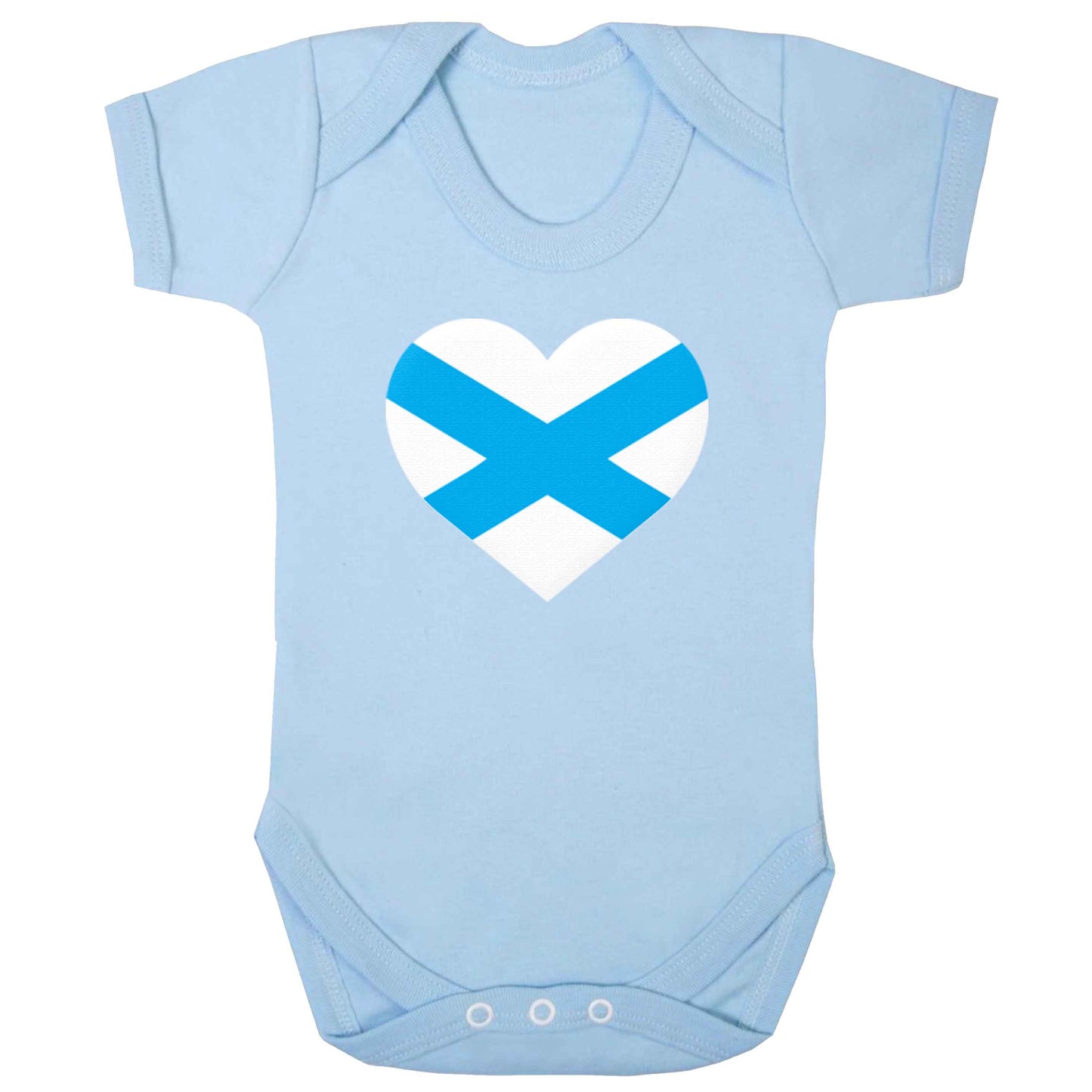 Scottish Saltire heart flag baby bodysuit pale blue 18-24 months