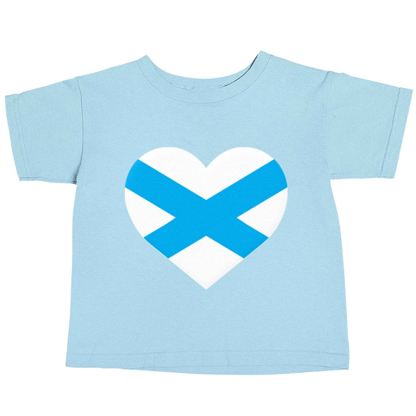 Scottish Saltire heart flag light blue baby toddler Tshirt 2 Years
