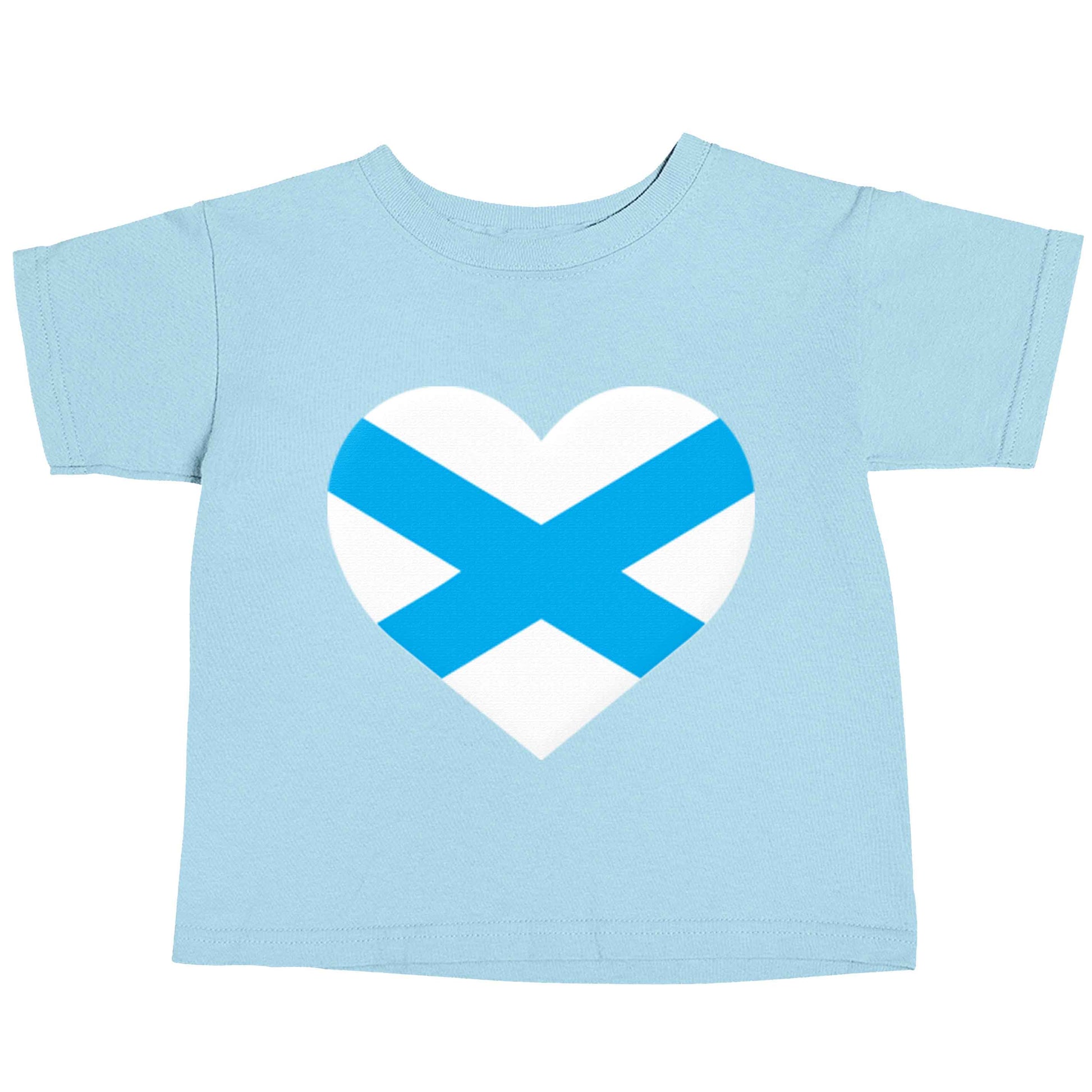 Scottish Saltire heart flag light blue baby toddler Tshirt 2 Years