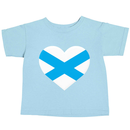 Scottish Saltire heart flag light blue baby toddler Tshirt 2 Years
