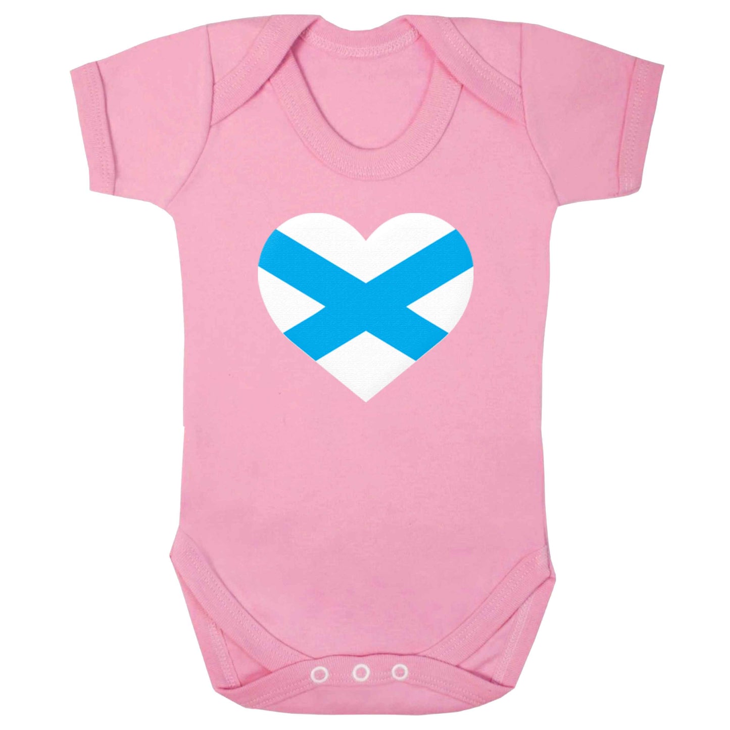 Scottish Saltire heart flag baby bodysuit pale pink 18-24 months