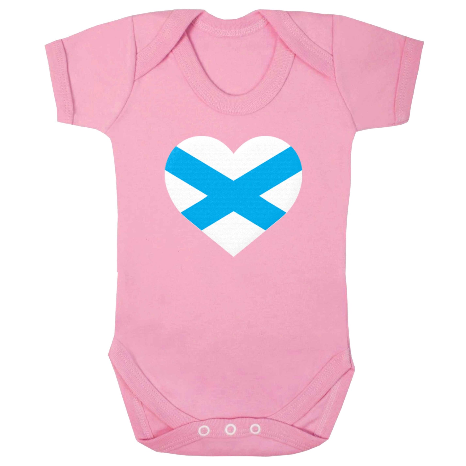 Scottish Saltire heart flag baby bodysuit pale pink 18-24 months