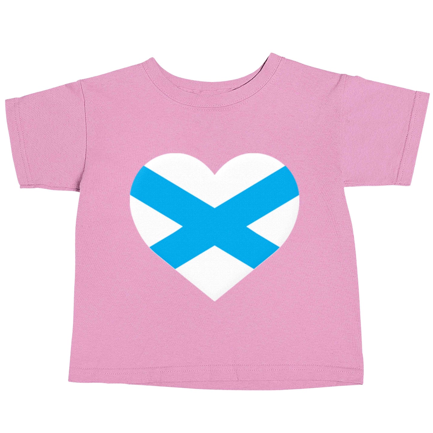 Scottish Saltire heart flag light pink baby toddler Tshirt 2 Years