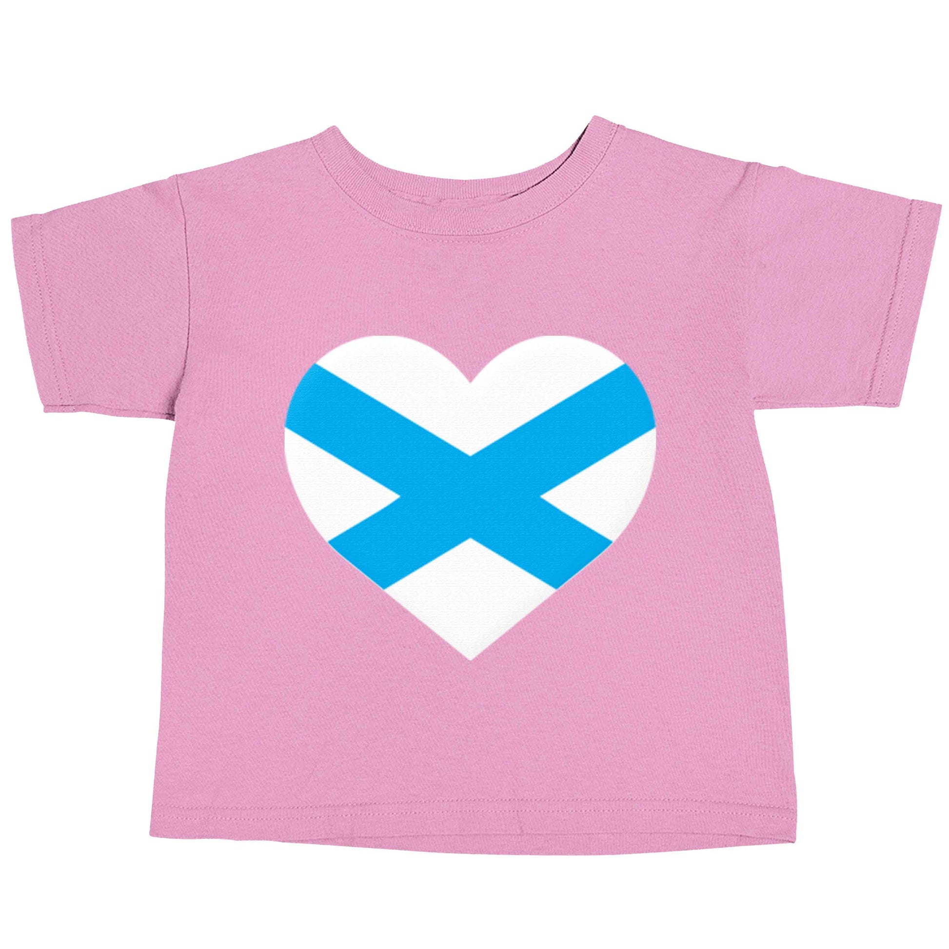 Scottish Saltire heart flag light pink baby toddler Tshirt 2 Years