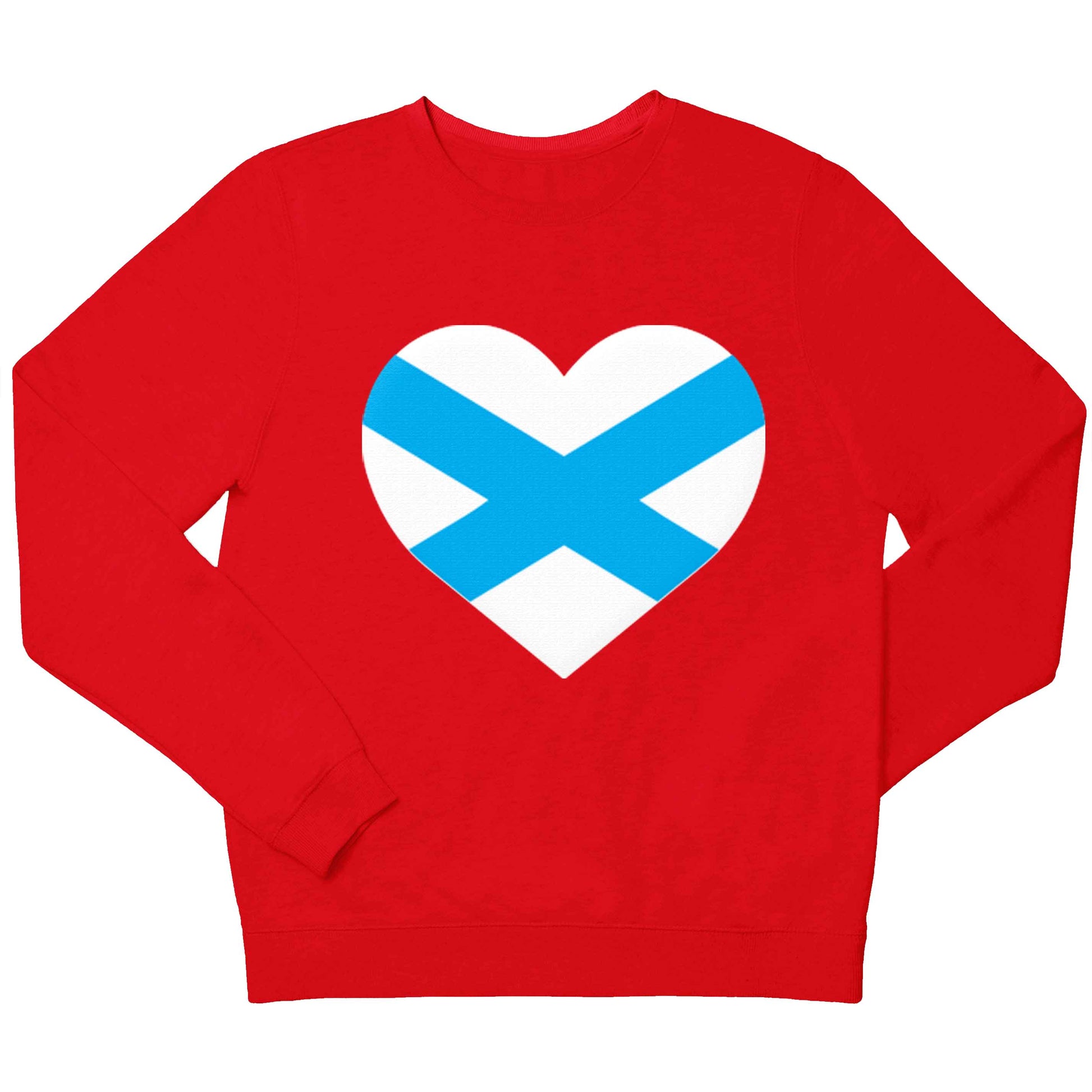 Scottish Saltire heart flag children's grey sweater 12-13 Years