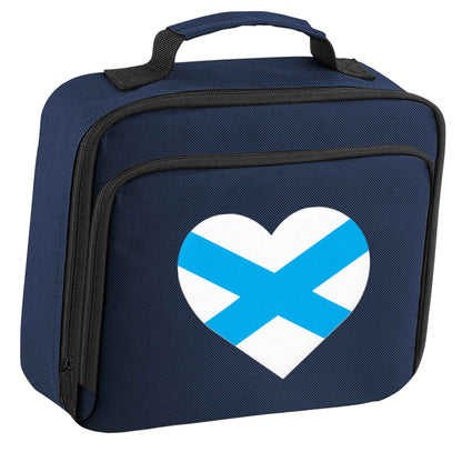 Scottish Saltire heart flag insulated navy lunch bag cooler