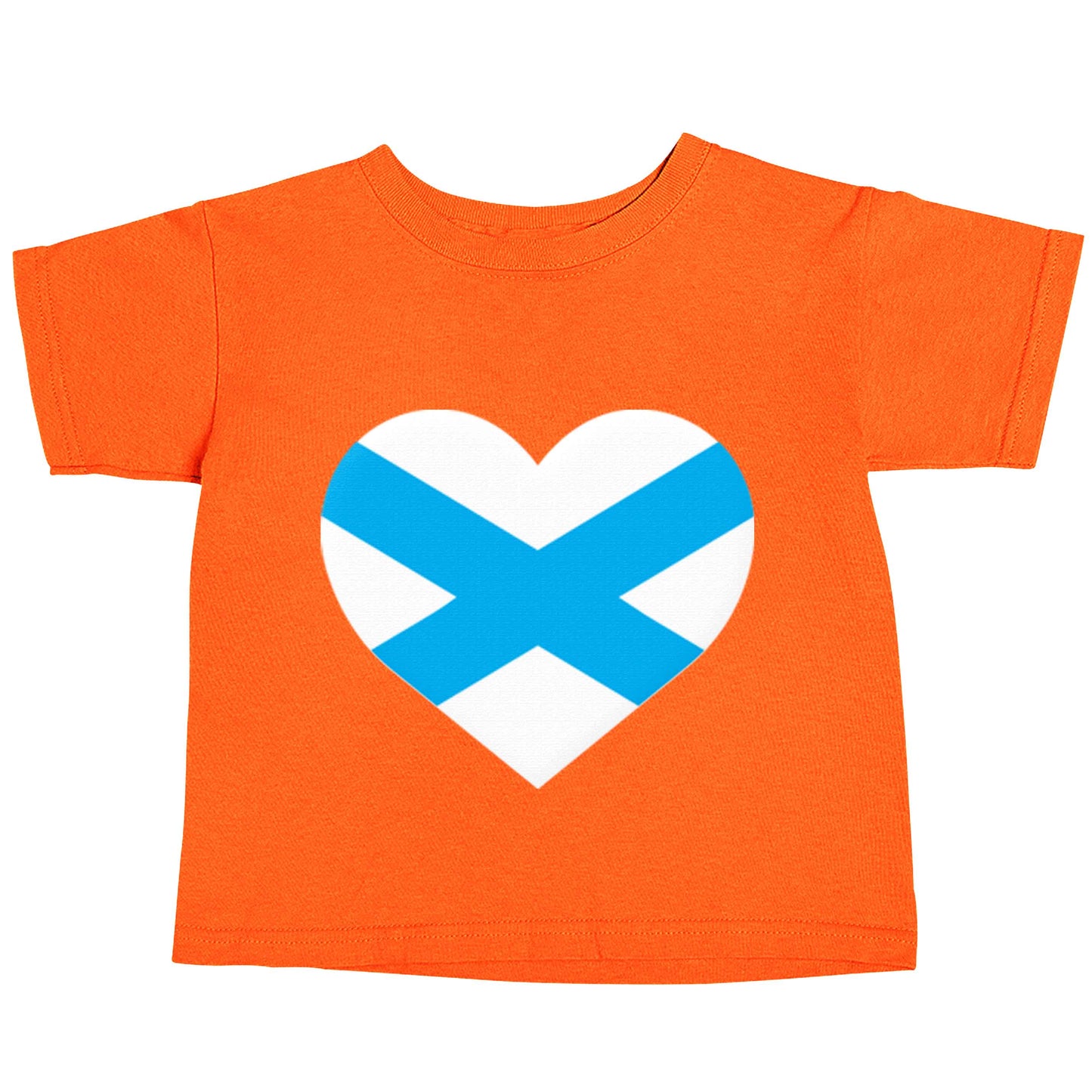 Scottish Saltire heart flag orange baby toddler Tshirt 2 Years