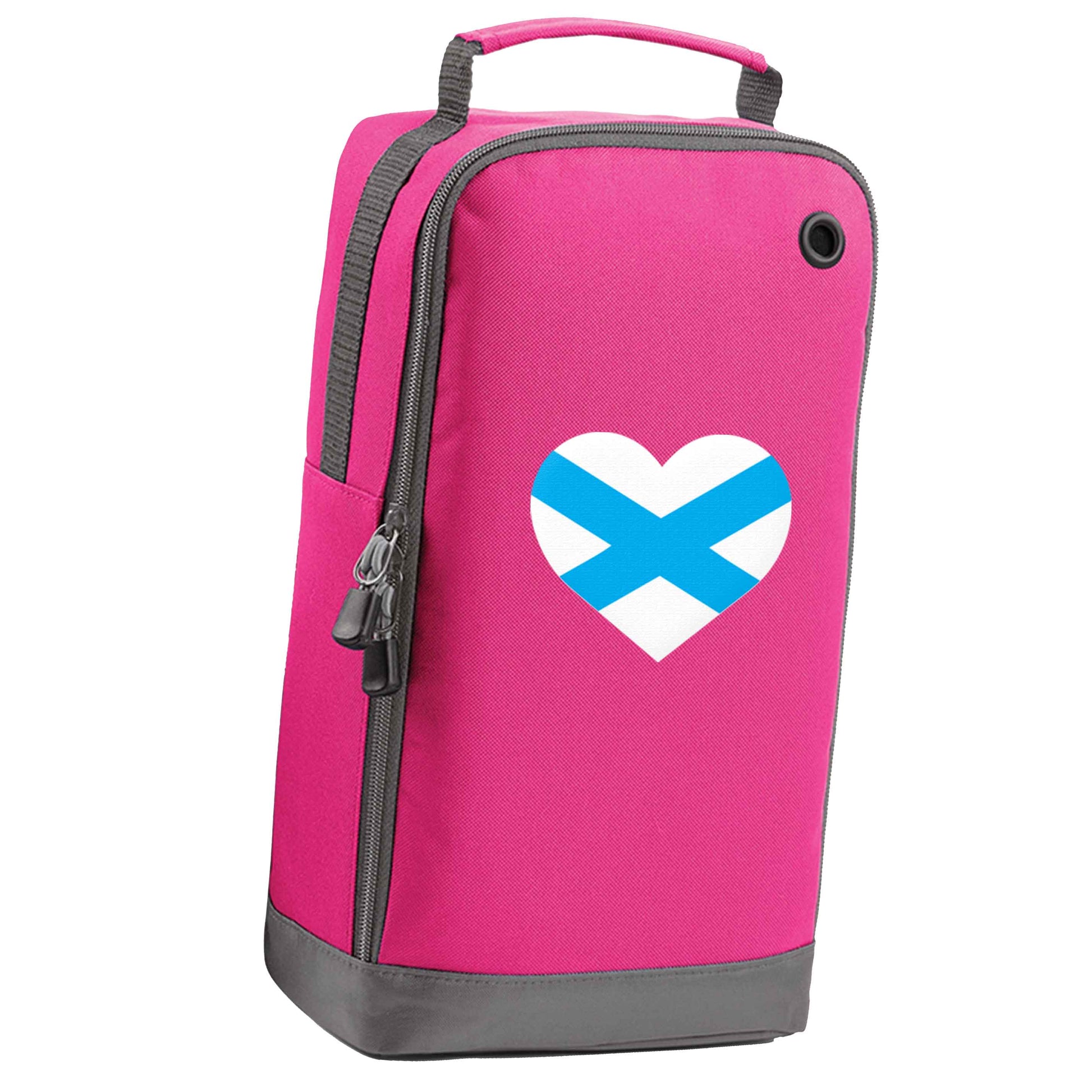 Scottish Saltire heart flag pink sports shoe bag vertical print