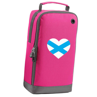 Scottish Saltire heart flag pink sports shoe bag vertical print