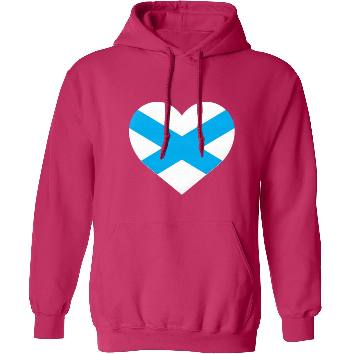 Scottish Saltire heart flag adults unisex pink hoodie 2XL