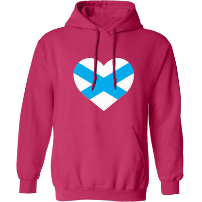 Scottish Saltire heart flag adults unisex pink hoodie 2XL
