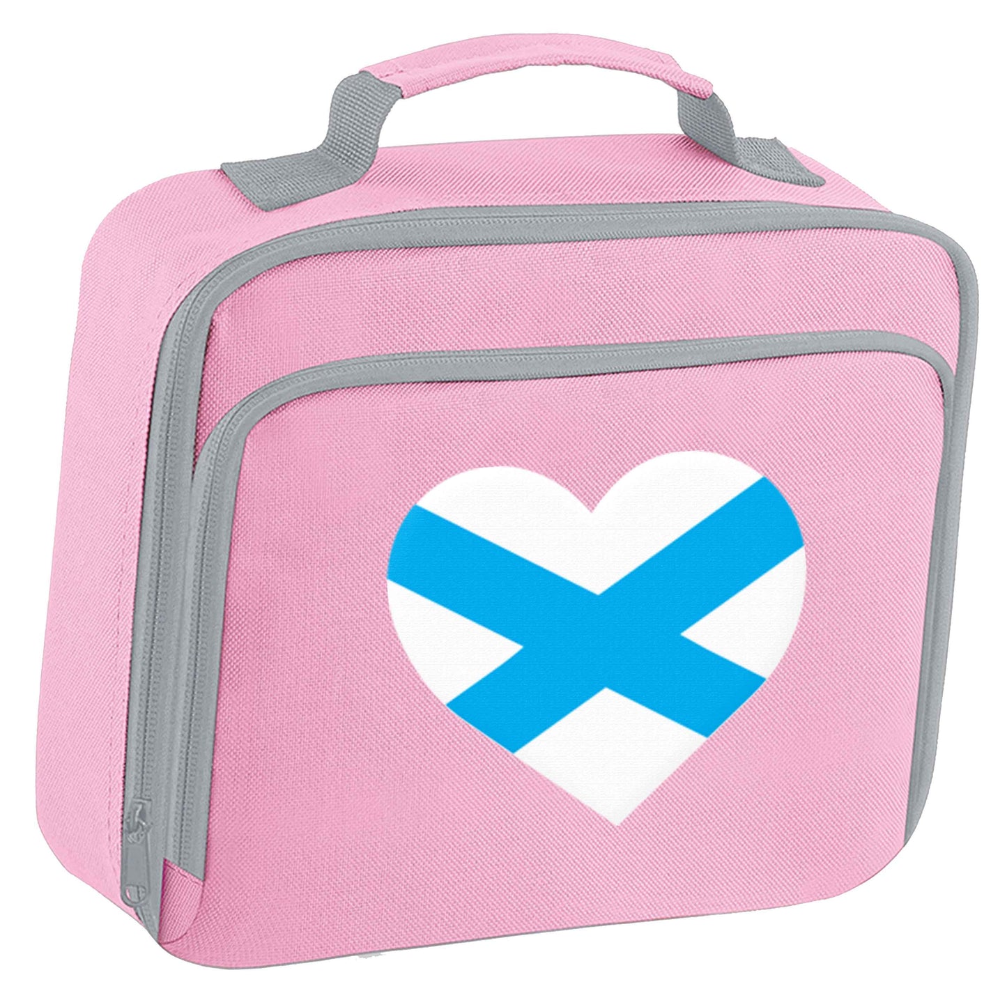 Scottish Saltire heart flag insulated pink lunch bag cooler